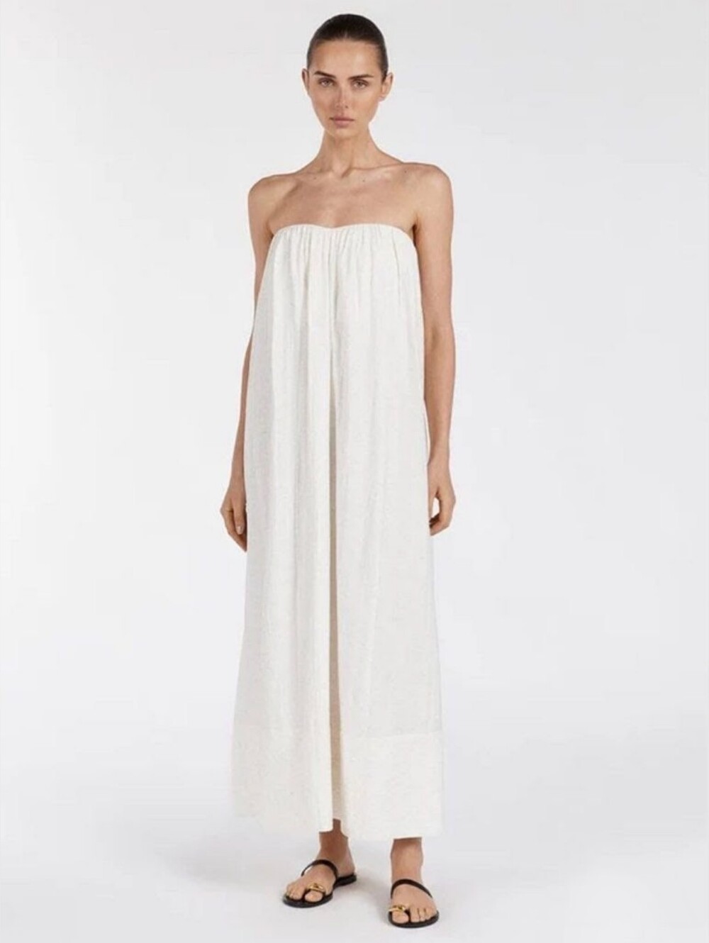 DISSH Shaniya Strapless Linen Blend Dress
